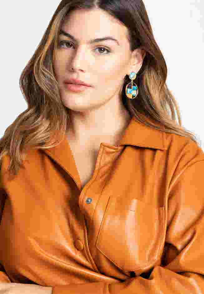 Circular Geo Drop Earring image number 0