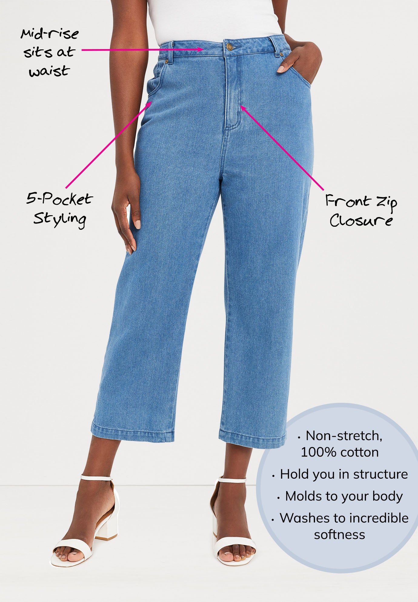 Classic Cotton Denim Capri image number 1