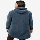 Zip Front Hooded Sherpa Jacket image number null
