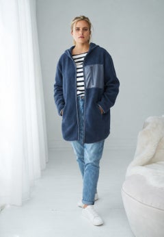 Zip Front Hooded Sherpa Jacket