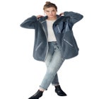 Zip Front Hooded Sherpa Jacket image number null