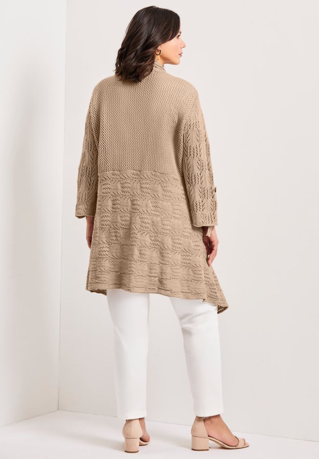 Pointelle Sweater Cardigan image number 1