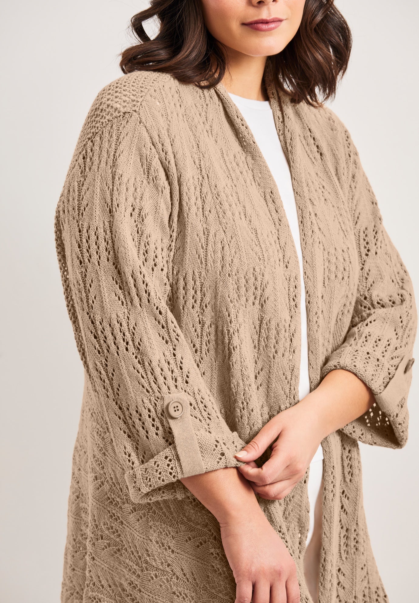 Pointelle Sweater Cardigan image number 3