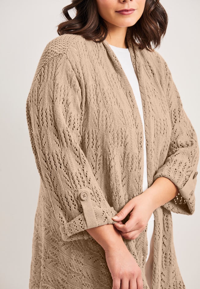 Pointelle Sweater Cardigan image number 3