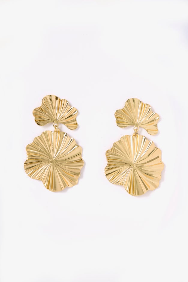 Fan Top And Disc Drop Earring image number 0