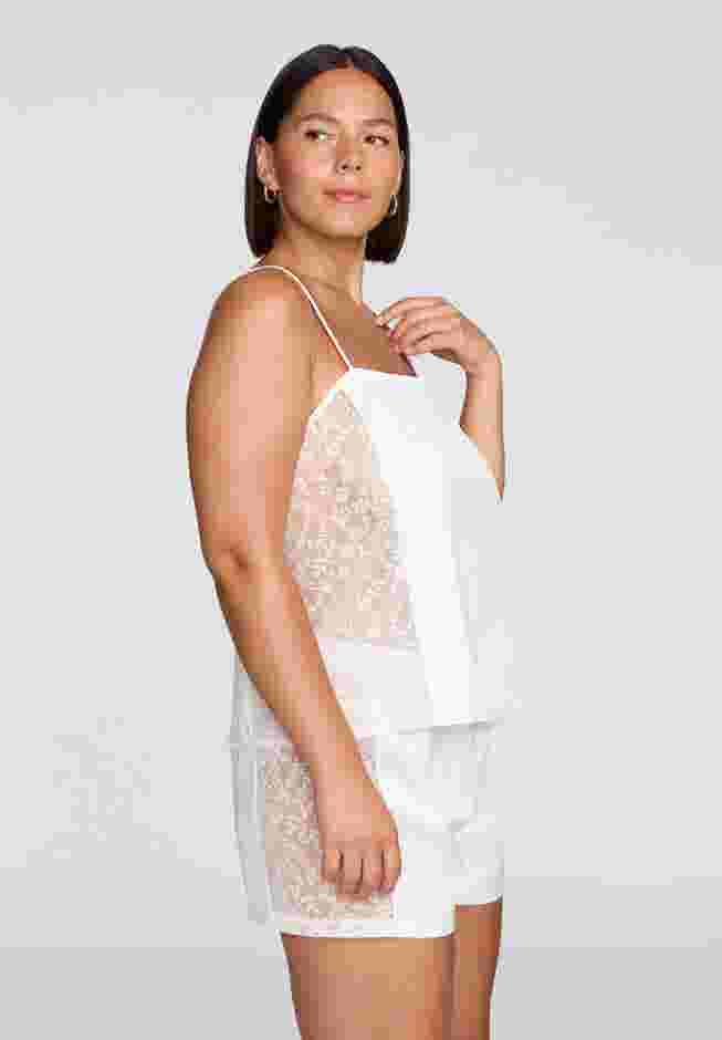 The Lace Panel Tank - Recycled Satin image number 2