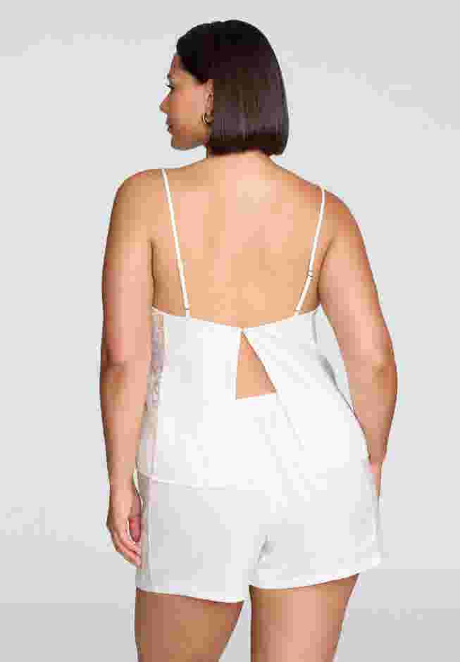 The Lace Panel Tank - Recycled Satin image number 3