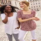 Stretch Cotton Square Neck Tunic image number null