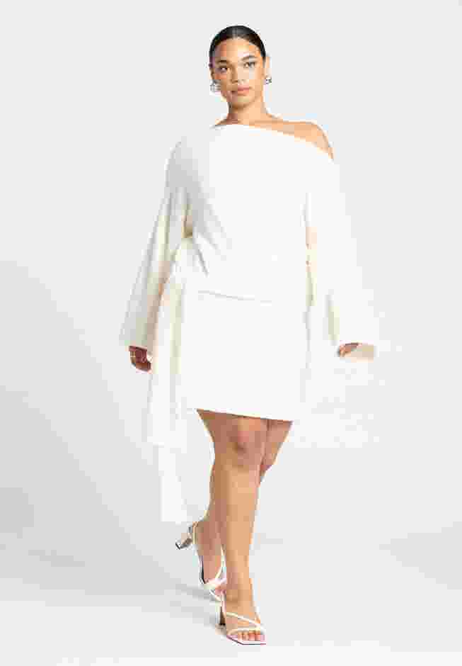 Sweater Mini Dress With Waist Tie image number 1