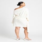 Sweater Mini Dress With Waist Tie image number null