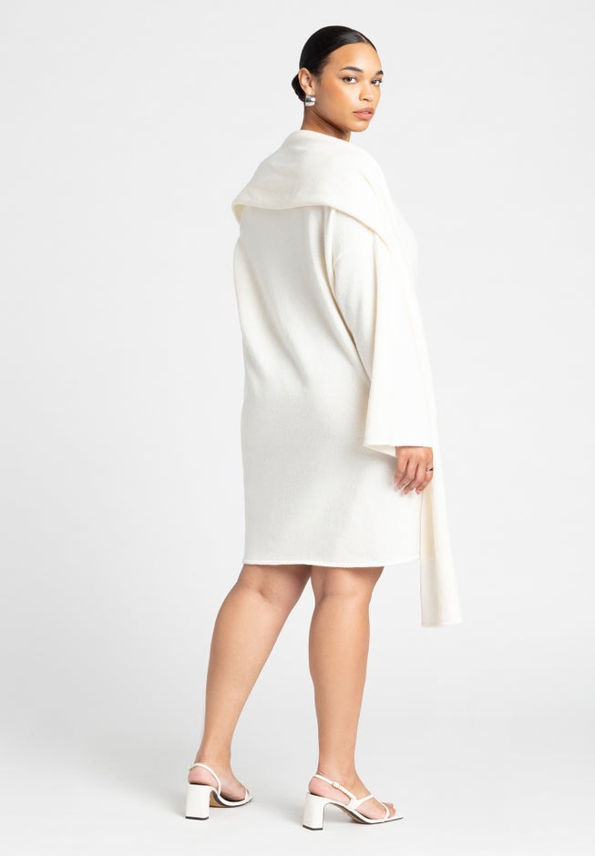 Sweater Mini Dress With Waist Tie image number 3
