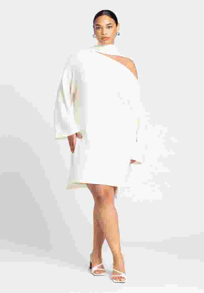 Sweater Mini Dress With Waist Tie image number 0