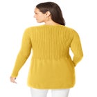 Ribbed Baby Doll Tunic Sweater image number null