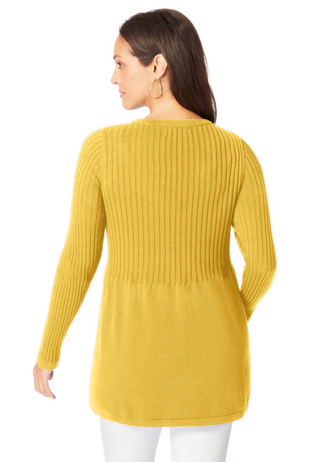 Ribbed Baby Doll Tunic Sweater image number 1