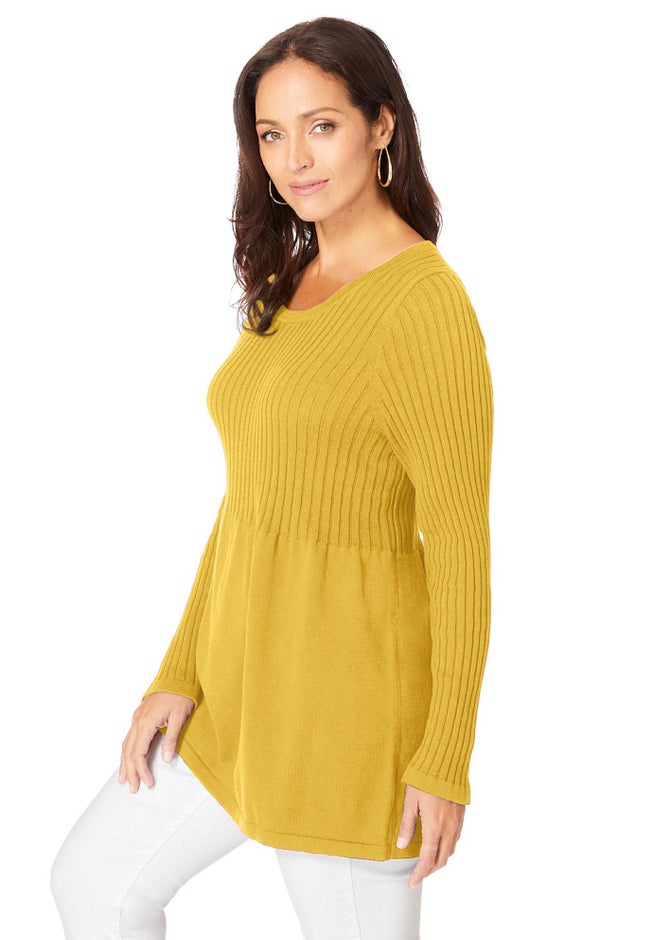 Ribbed Baby Doll Tunic Sweater image number 2