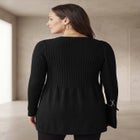 Ribbed Baby Doll Tunic Sweater image number null