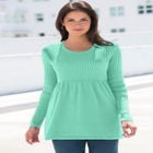 Ribbed Baby Doll Tunic Sweater image number null