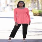 Ribbed Baby Doll Tunic Sweater image number null
