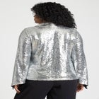 Flare Sleeve Sequin Button Down image number null