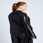 Flare Sleeve Sequin Button Down image number null