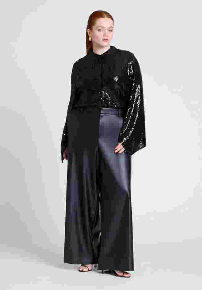 Flare Sleeve Sequin Button Down image number 2