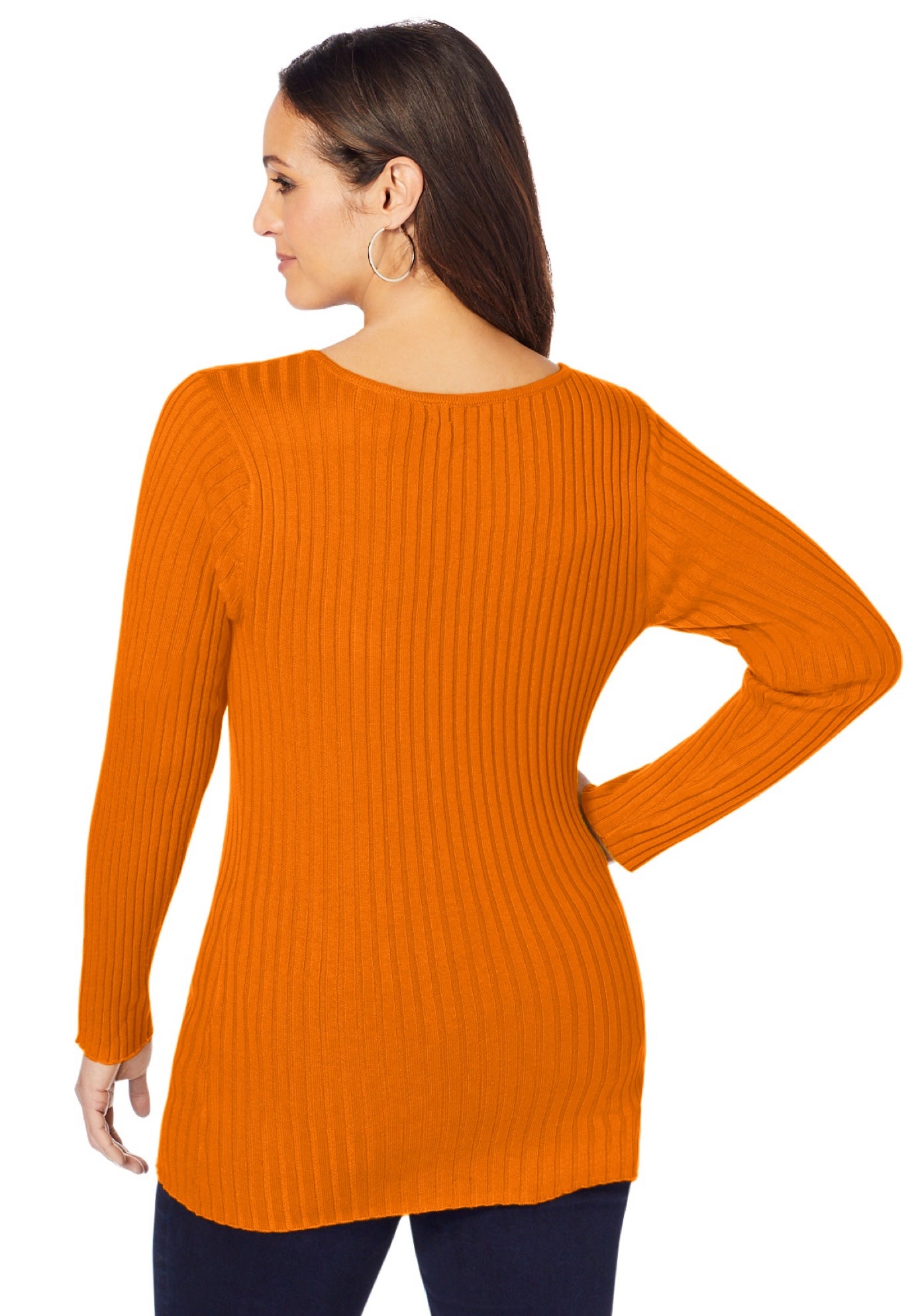 V-Neck Ribbed Sweater image number 1