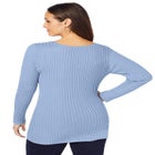 V-Neck Ribbed Sweater image number null