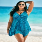 Wrap Two-Piece Swimdress Set image number null