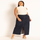 Denim Maxi Skirt image number null
