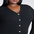 Heart Button Sweater Dress image number null