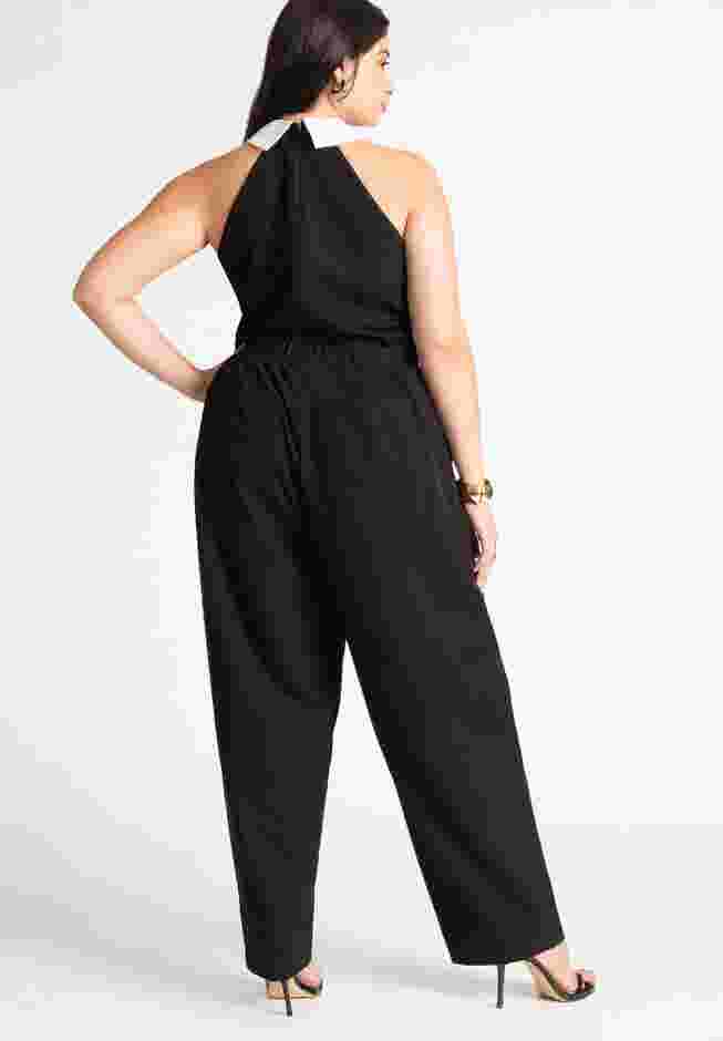 Faux Tie Collared Jumpsuit image number 2