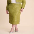 Sequin Tweed Midi Skirt image number null
