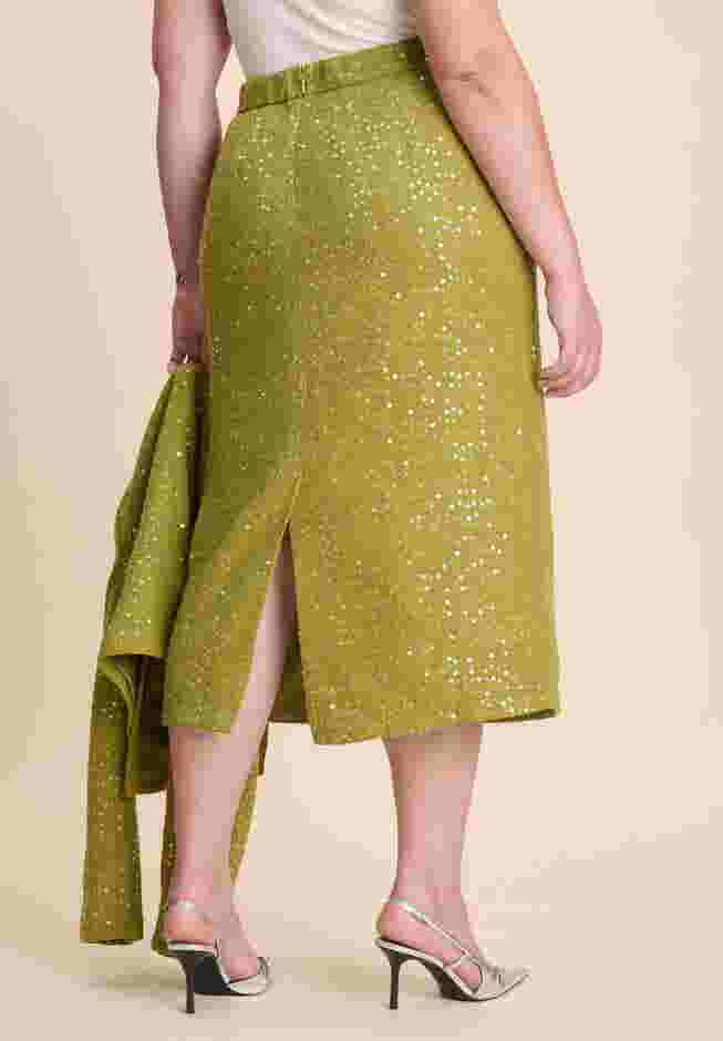 Sequin Tweed Midi Skirt image number 2
