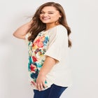 Mixed Media Floral Print Top image number null