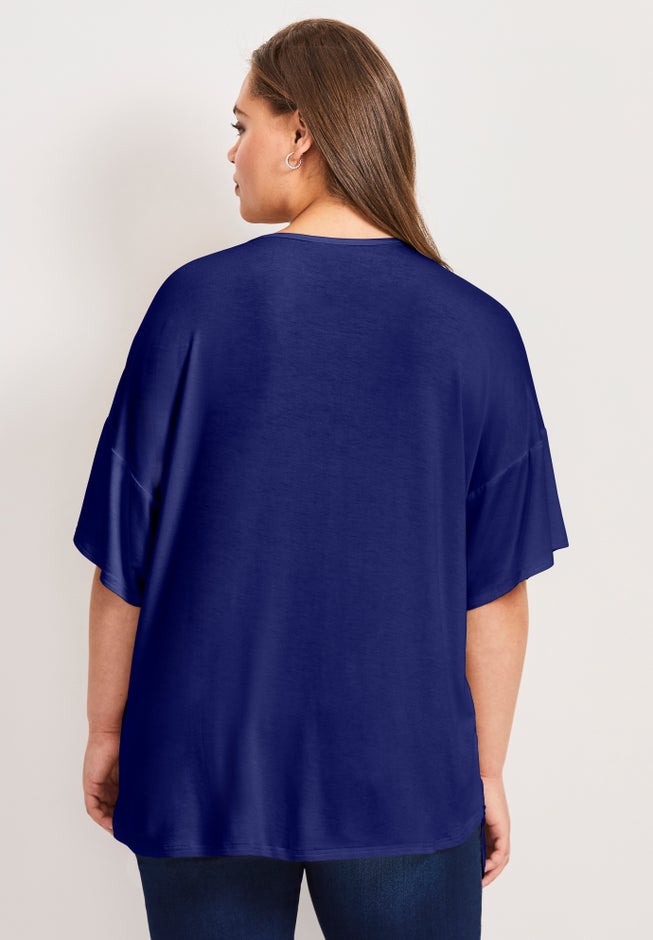 Mixed Media Floral Print Top image number 1