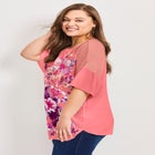 Mixed Media Floral Print Top image number null