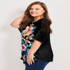 Mixed Media Floral Print Top image number null