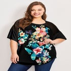Mixed Media Floral Print Top image number null
