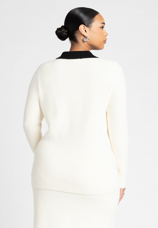 Henley Collared Sweater image number 1