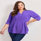 Roll Tab Pintuck Tunic image number null