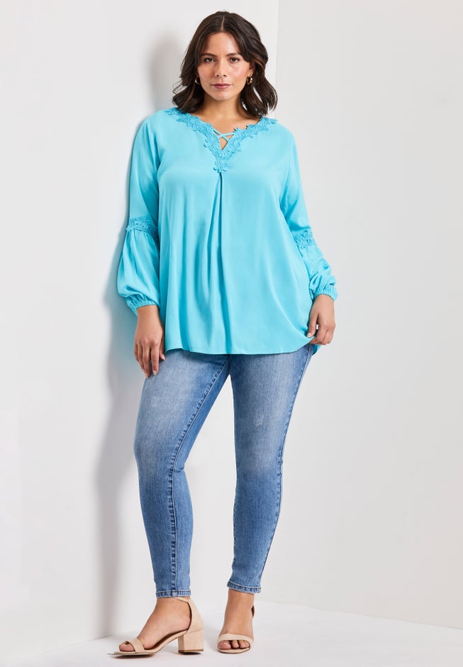 Crochet Lace Trim Top image number 4
