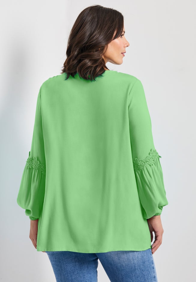 Crochet Lace Trim Top image number 1