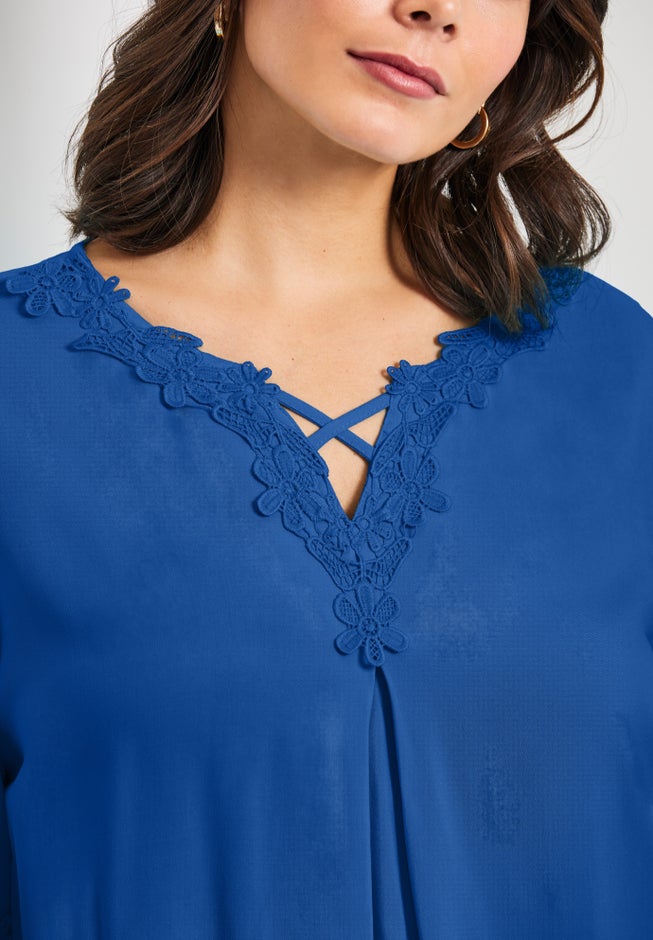 Crochet Lace Trim Top image number 3