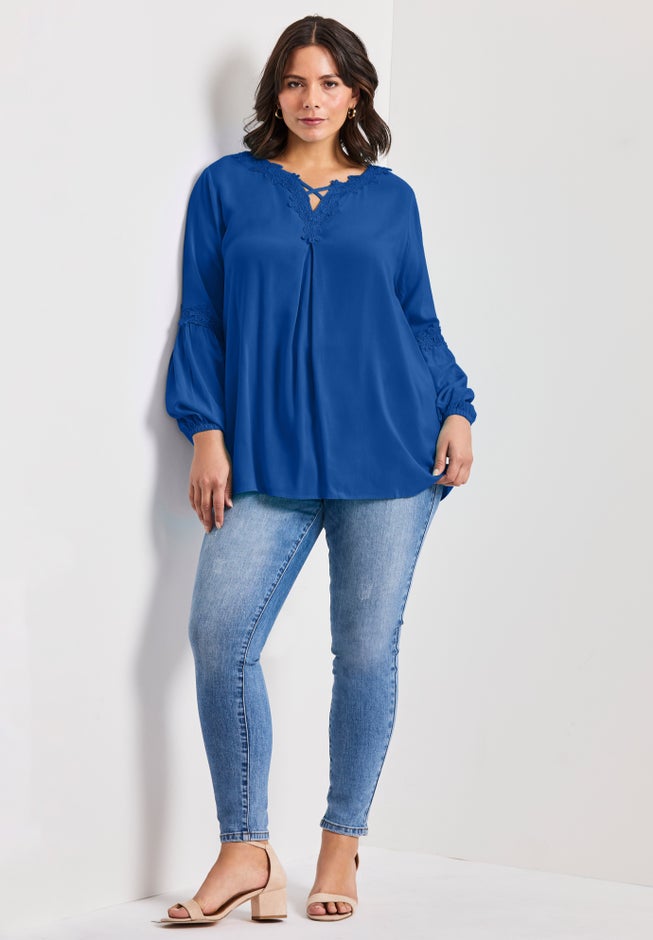 Crochet Lace Trim Top image number 4