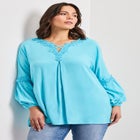 Crochet Lace Trim Top image number null