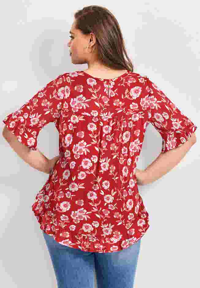 Crew Ruffle Hem Top image number 1