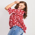 Crew Ruffle Hem Top image number null
