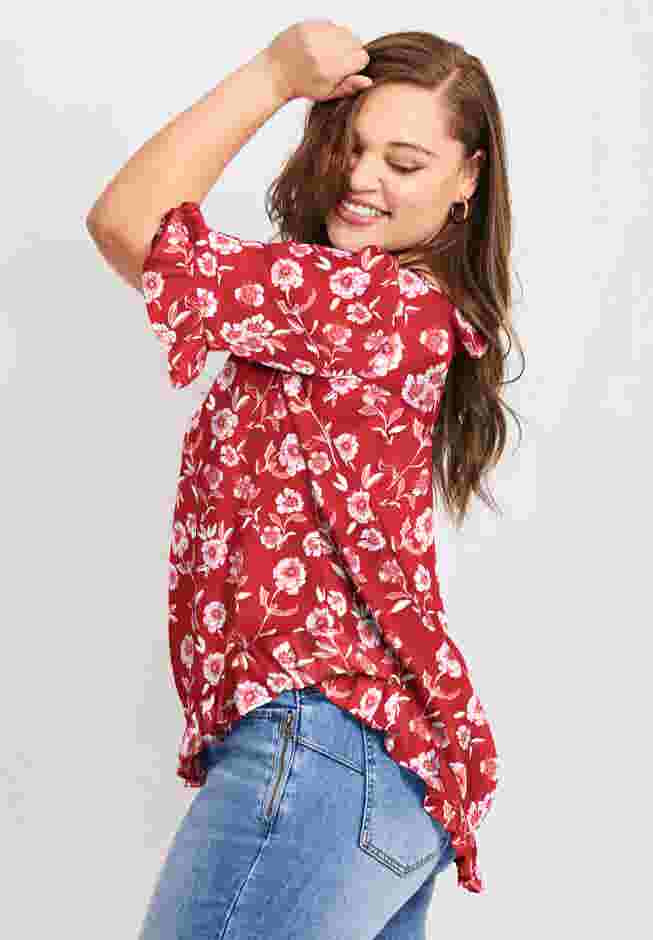 Crew Ruffle Hem Top image number 2