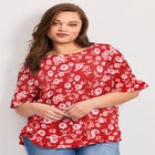 Crew Ruffle Hem Top image number null