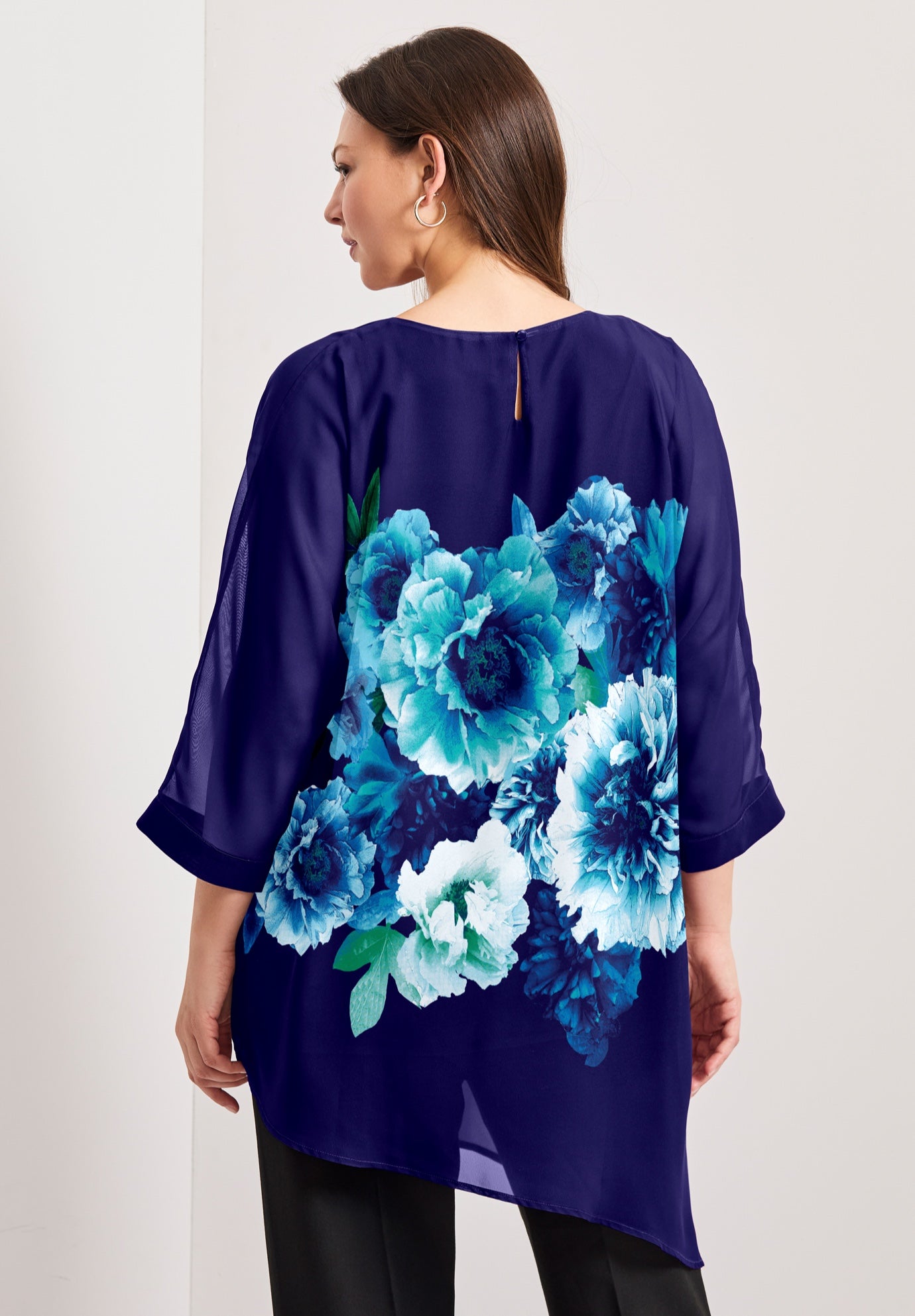 Printed Asymmetric Blouse image number 1